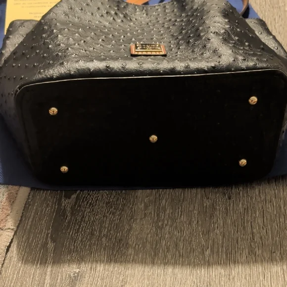 Dooney & Bourke Black and Red Leather Tote - Picture 3 of 6